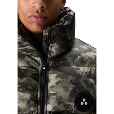 Peuterey Giubbotto Uomo Verde Militare con Cappuccio - Giubbotto Cerniera Tasche Autunno Inverno