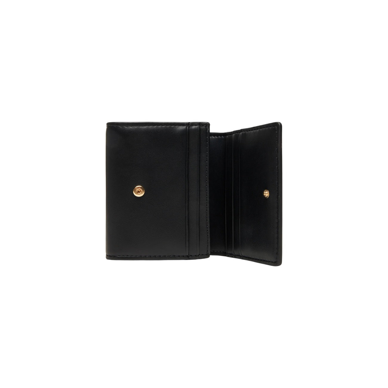 Calvin Klein Portafoglio Donna Nero con Bottone - Portafoglio Poliuretano Tasca Interna 11x10x4cm