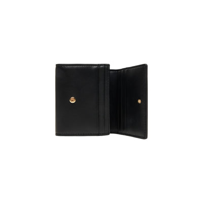 Calvin Klein Portafoglio Donna Nero con Bottone - Portafoglio Poliuretano Tasca Interna 11x10x4cm