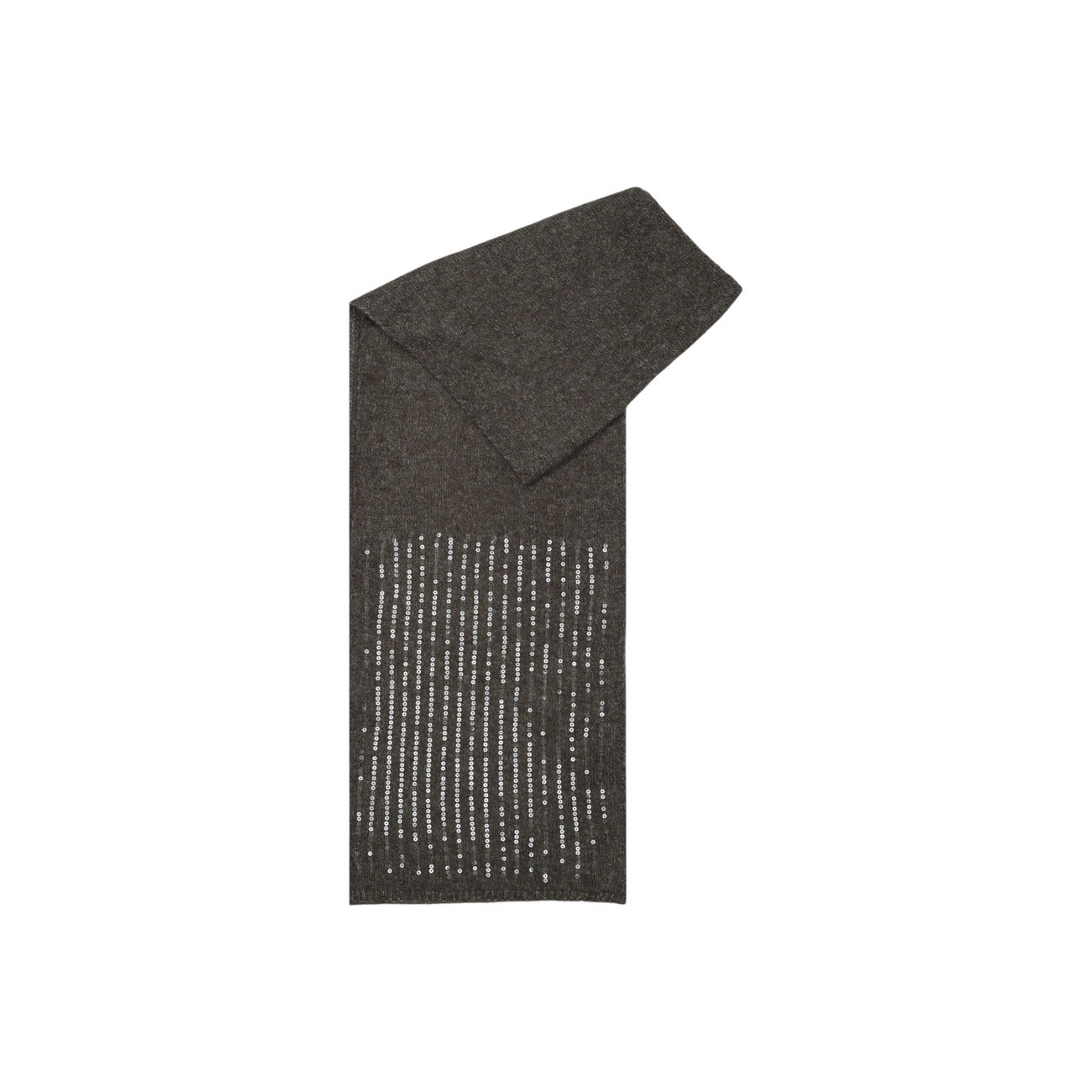 Pieces Sciarpa Donna Grigia con Paillettes - Sciarpa Poliestere Acrilico Elastan 13x80x0.5cm