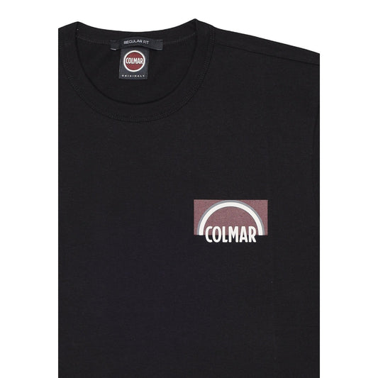 T-shirt Colmar Originals nera uomo 7547 6SH. Maglietta da uomo nera a maniche corte in 100% cotone con girocollo e logo Colmar a contrasto sul petto, t-shirt casual e sportiva 4 stagioni.