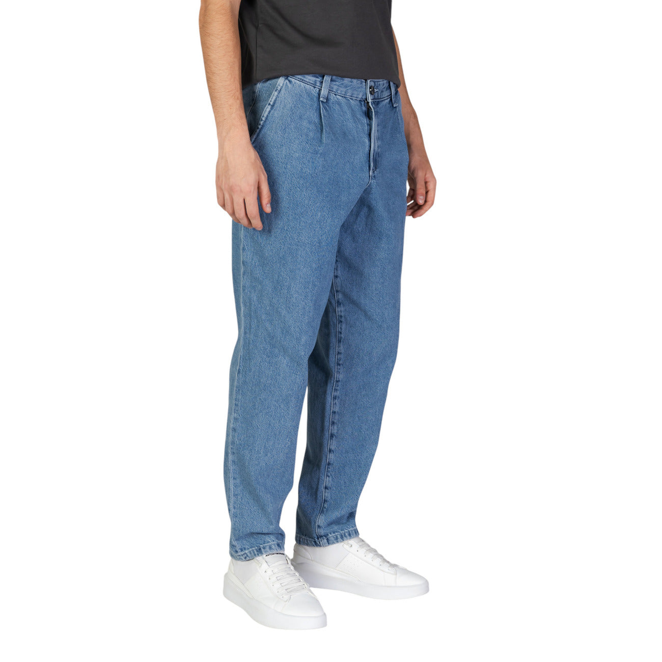 Jack & Jones Jeans Uomo Blu in Cotone 100% con Zip e Bottone Tasche Anteriori 12261946