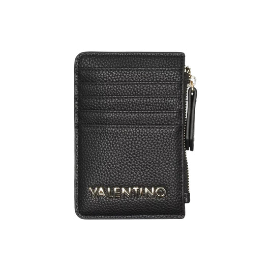 Valentino Bags Portafoglio Donna Nero con Cerniera - Portafoglio Poliuretano 8.5x13x1cm