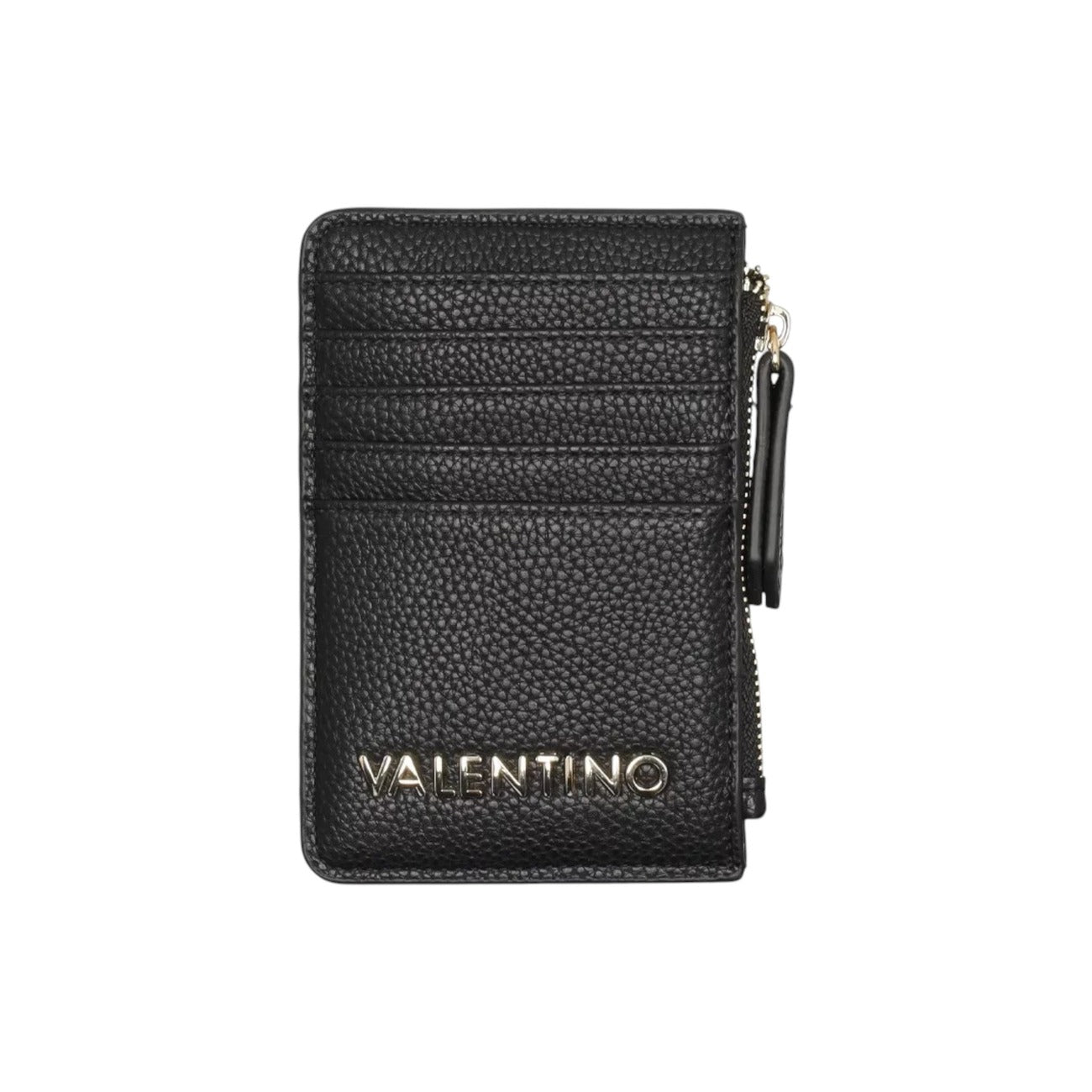 Valentino Bags Portafoglio Donna Nero con Cerniera - Portafoglio Poliuretano 8.5x13x1cm