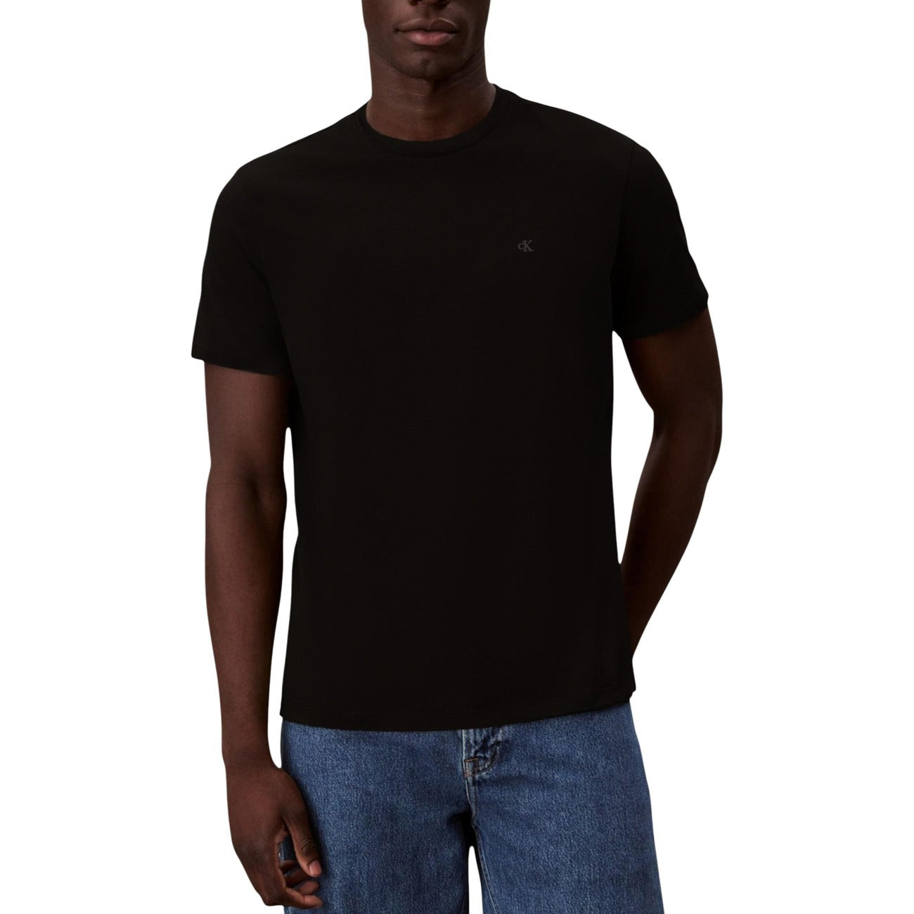Calvin Klein Jeans T-shirt Uomo Bianca Maniche Corte Scollo Tondo - T-shirt Cotone