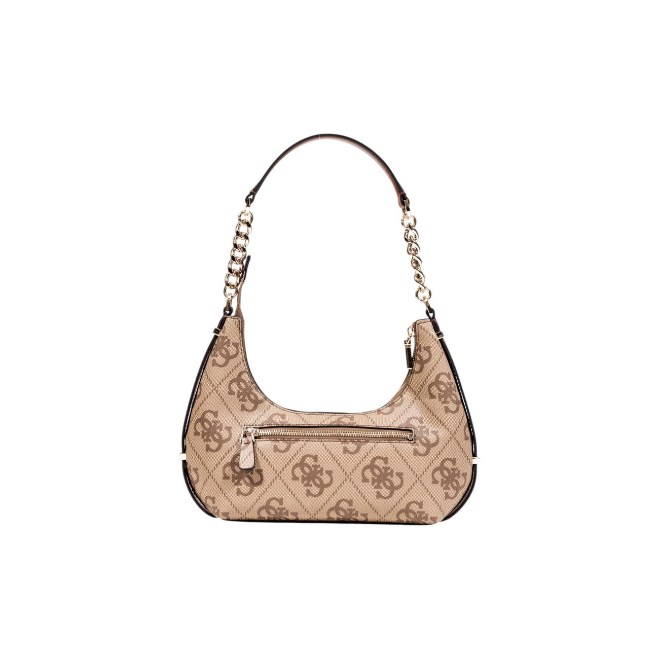 Guess Borsa Donna Beige con Stampa - Borsa a Mano Cerniera Tasche 30x20x5cm