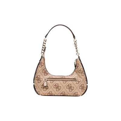 Guess Borsa Donna Beige con Stampa - Borsa a Mano Cerniera Tasche 30x20x5cm