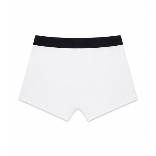 Set 2 Boxer Palm Angels; Bianco/Nero. Fascia logata iconica, cotone elasticizzato premium, vestibilità aderente. Il tocco streetwear definitivo per l'intimo quotidiano. Posteriore 