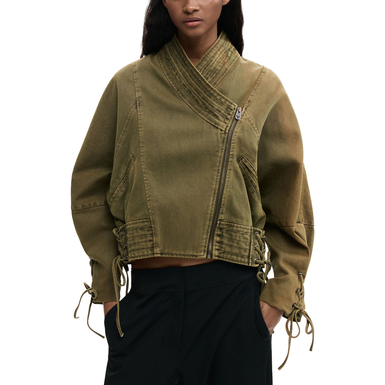 giubbotto Desigual CHAQ_NAYELI verde (modello 26SWEW29) in cotone