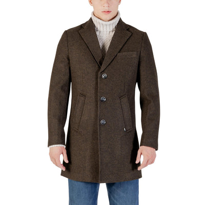 Gianni Lupo Cappotto Uomo Marrone Maniche Lunghe - Cappotto Bottoni Tasche Autunno Inverno