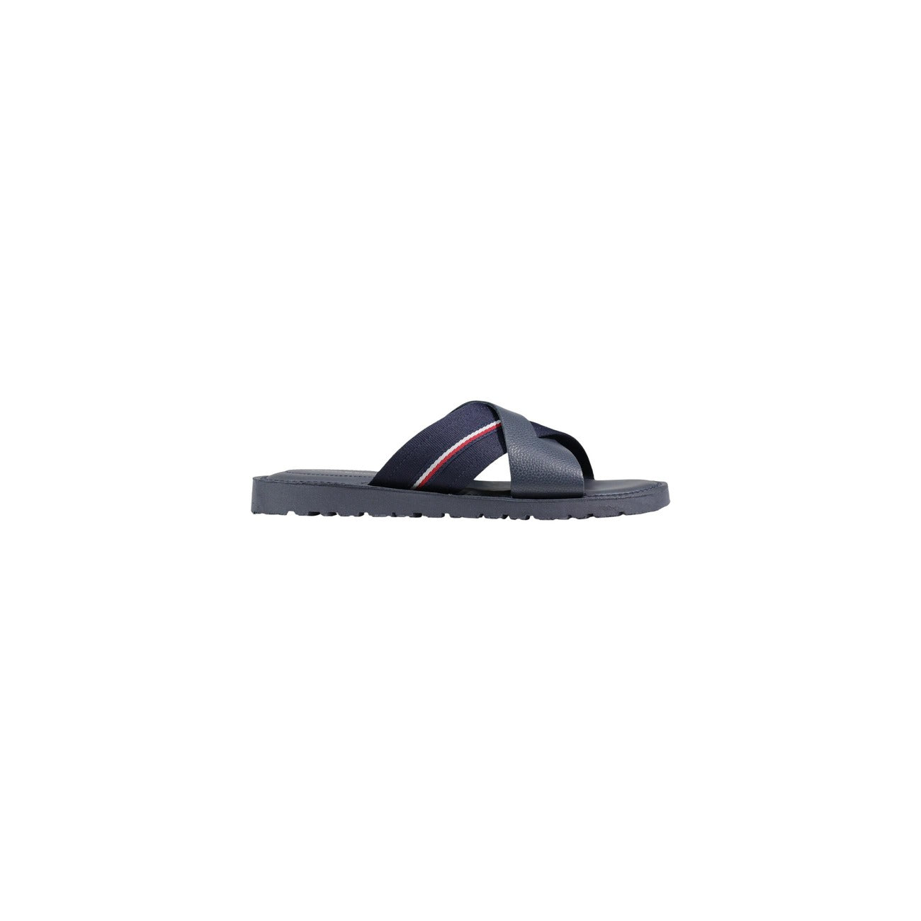 Sandali Tommy Hilfiger Cross-Nappa; 100% Pelle. Fasce incrociate, plantare imbottito, suola 2 cm antiscivolo. Slide donna ultra-morbida e traspirante per la PE26. Colore blu 