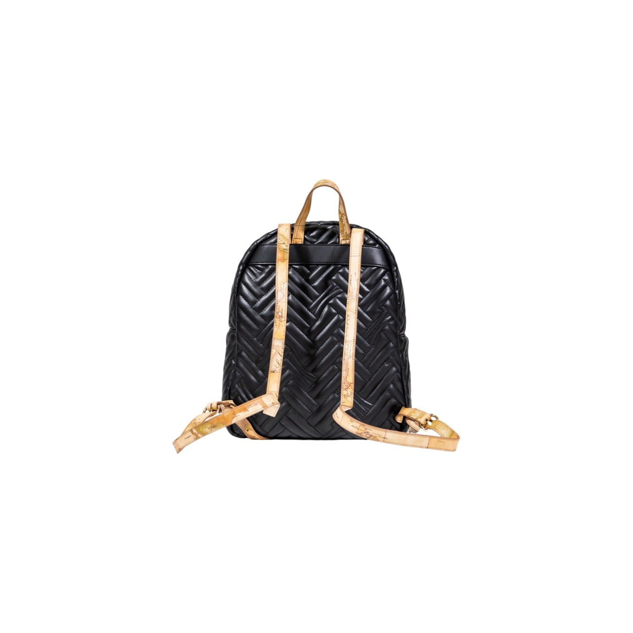 Alviero Martini Prima Classe Zaino Donna Nero con Cerniera Tasche Interne Esterne - Zaino Cotone Poliestere Poliuretano 24x30x10cm