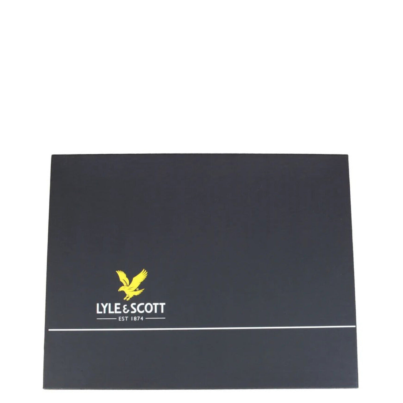 Set Regalo Lyle & Scott da Uomo - Blu. In morbida lana d'agnello, include sciarpa e cuffia per un look caldo e elegante. Dettaglio scatola 