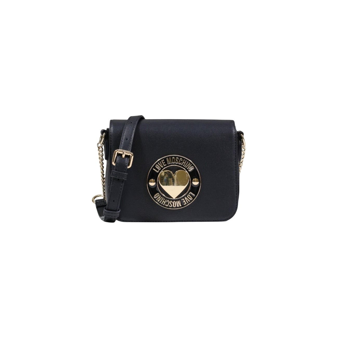 Love Moschino Borsa Donna Nera a Tracolla con Bottone Tasca Interna - Borsa Ecopelle 8x7x3cm