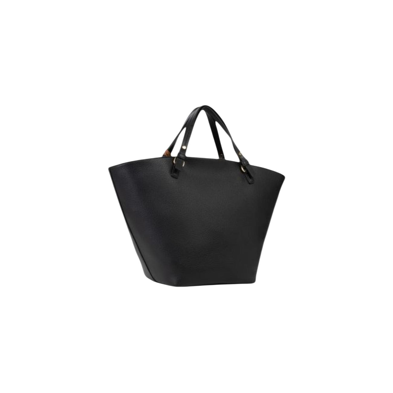 Borsa Valentino Bags VBS9OV05; 100% poliuretano soft-touch. Doppio manico, tracolla logata regolabile, charm removibili. Borsa a mano e a spalla capiente, resistente e di tendenza. Colore nero vista posteriore 