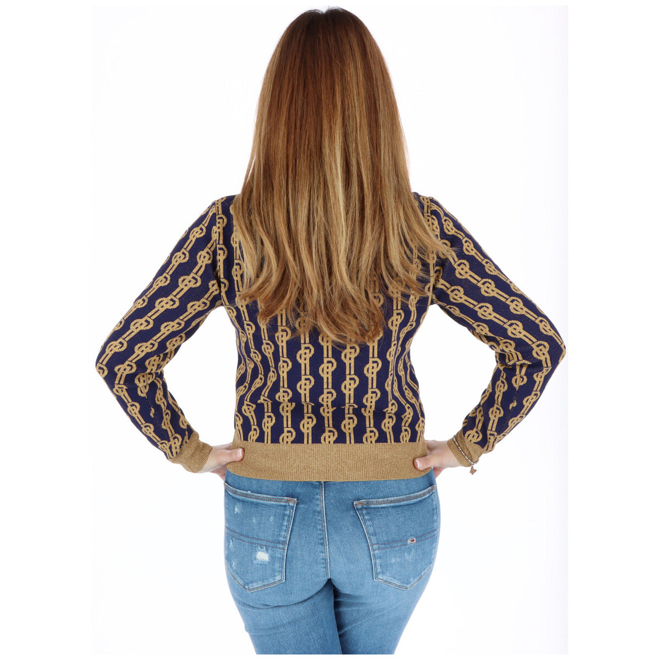 Pinko Maglia Donna Blu Colorata in 70% Viscosa 15% Poliestere 15% Altre Fibre a Manica Lunga con Scollo Tondo WH1_B1029095221830