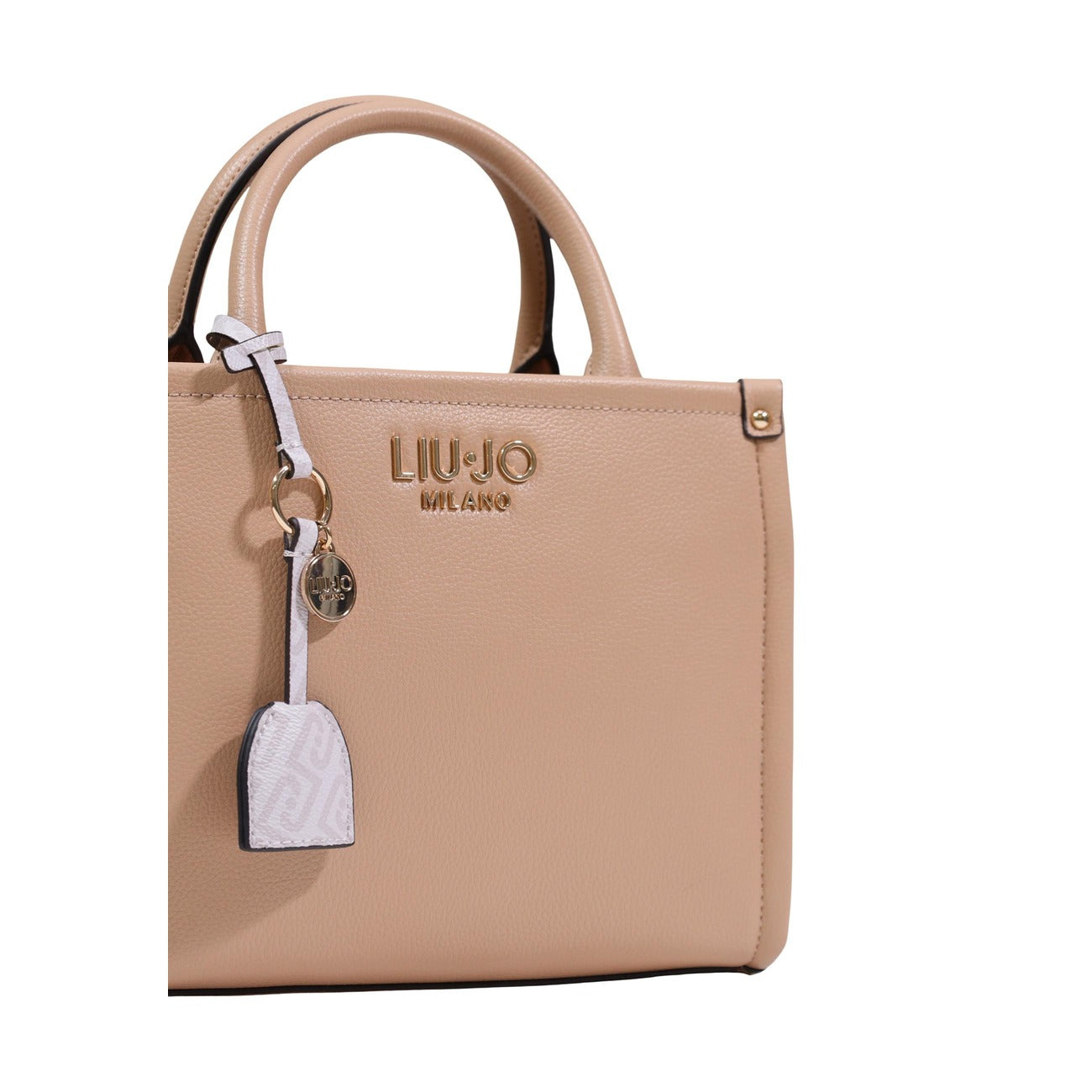Borsa a mano piccola Liu Jo Better; effetto bottalato rosa. Chiusura con zip, charm removibile e tracolla inclusa. Borsa donna eco-friendly, compatta e raffinata. 
