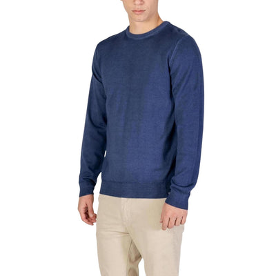 Yos Maglia Uomo Blu Maniche Lunghe Scollo Tondo - Maglia Lana