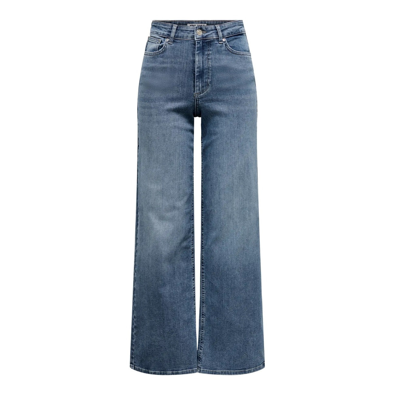 Jeans Only donna Wide Fit blu grigio 15338787. Jeans a vita alta e gamba larga Special Blue Grey Denim in cotone elasticizzato, 5 tasche con zip e bottone, pantaloni jeans estivi comodi e morbidi Primavera/Estate.