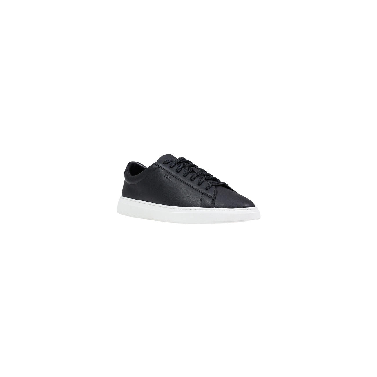 Boss Sneakers KIERAN_TENN_ALLT in PELLE CON SUOLA IN GOMMA Uomo Nere Chiusura con Lacci 100% Pelle Primavera/Estate 50552853 Vista frontale laterale