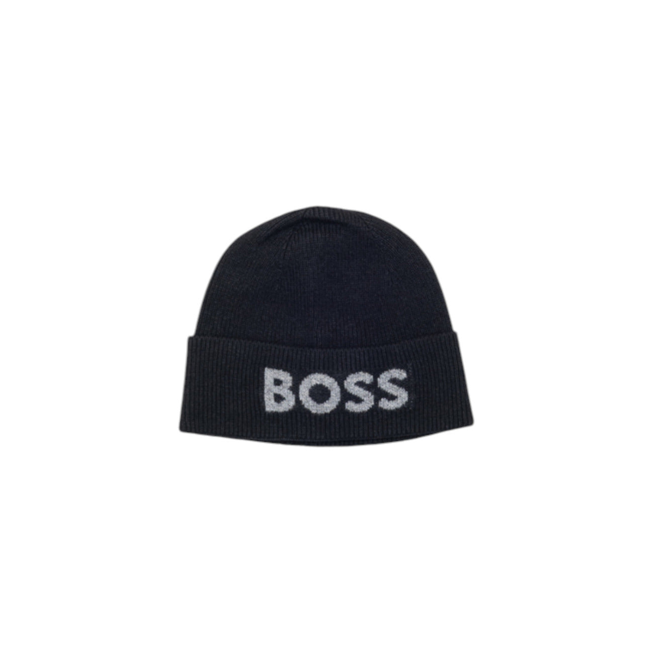 Boss Men's Blue Hat with Print - Winter Hat Wool Polyamide Viscose