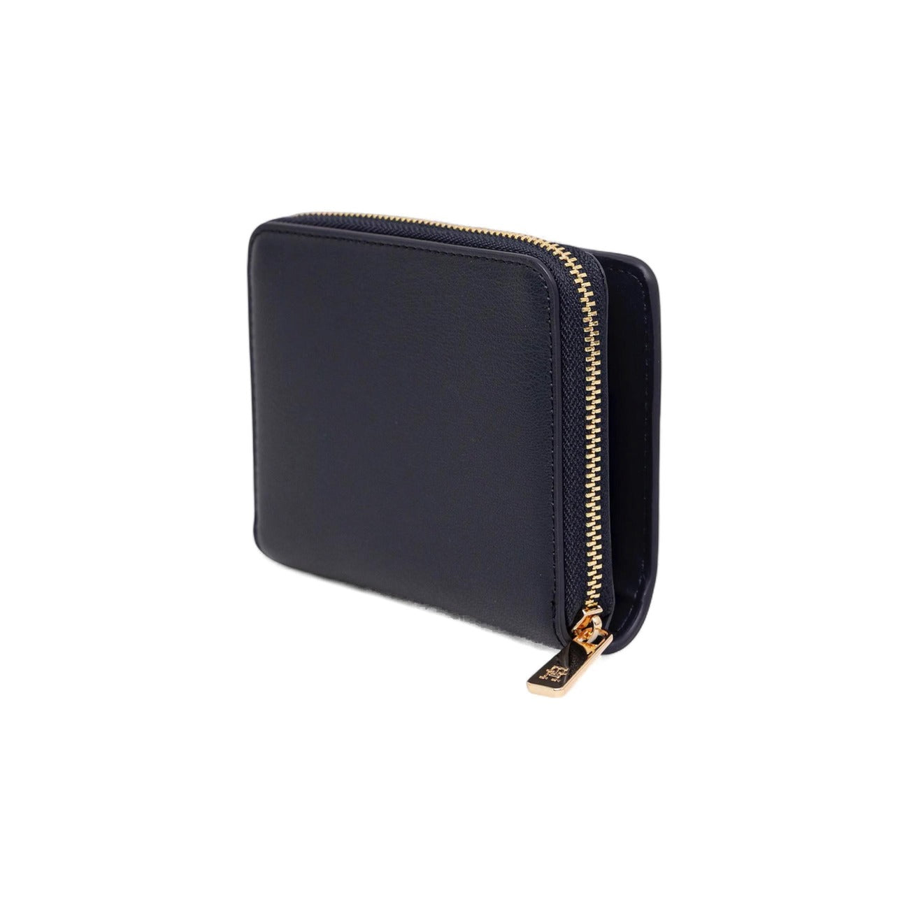 Portafoglio Tommy Hilfiger donna nero con cerniera zip around logo 100% poliuretano - vista posteriore retro laterale 
