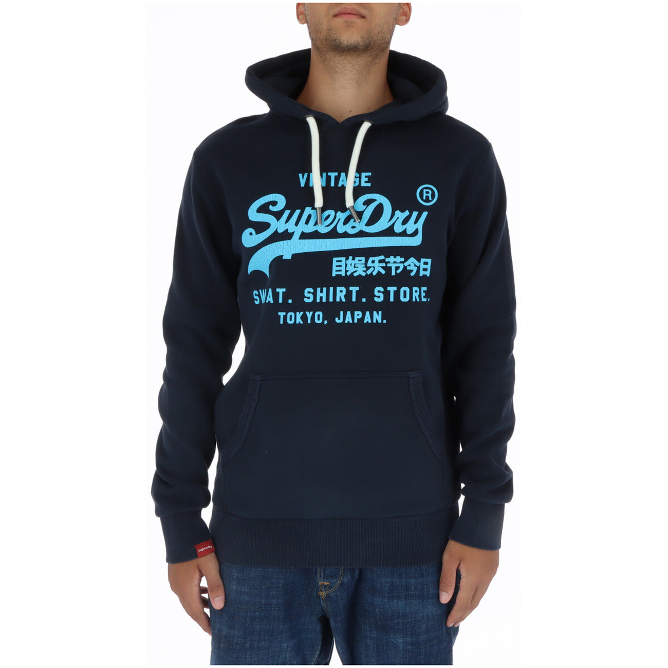 Superdry Felpa Uomo Grigia con Cappuccio Stampa Maniche Lunghe Tasche Anteriori in Cotone 80% Poliestere 20% Autunno/Inverno M2013391A