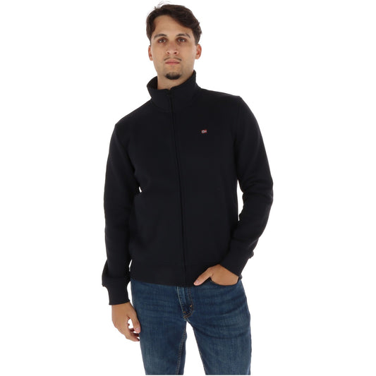 Felpa Napapijri Balis zip nero uomo NP0A8A5Z9411. Felpa leggera a maniche lunghe con cerniera frontale, colletto alto, tasche laterali e vestibilità regolare in cotone.