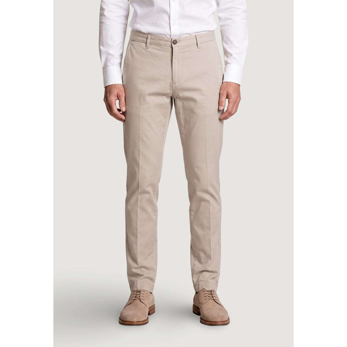 Pantaloni chino uomo Borghese Domiziano beige – Pantaloni eleganti casual cotone DOMIZIANO 5WPA21 07CO126M.