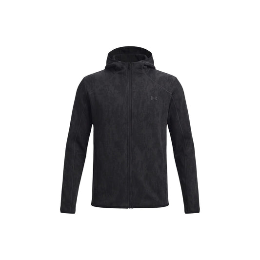 Felpa zip uomo Under Armour – Felpa sportiva con cappuccio in pile traspirante nera 6013431.