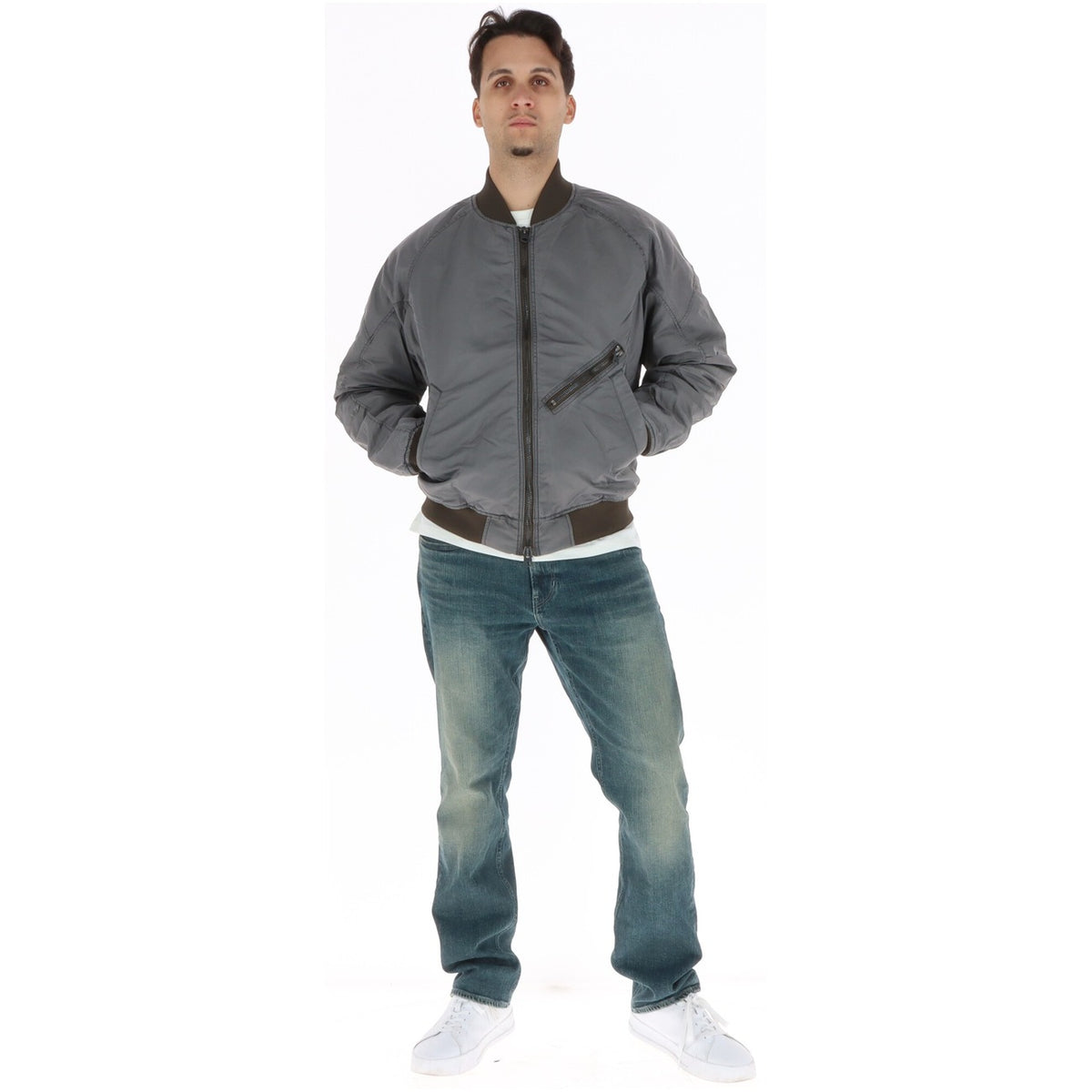 Bomber grigio uomo G-Star – Giubbotto leggero imbottito GA-1 D28332-D192.