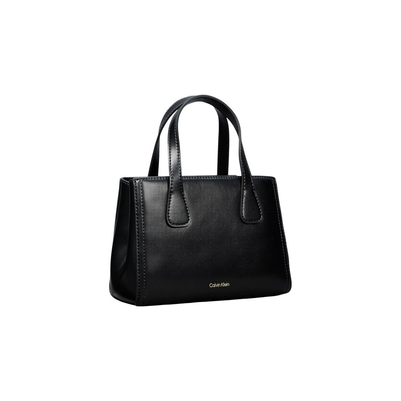 Borsa Mini Tote Calvin Klein Crossbody; Nero. 51% Poliestere riciclato a struttura rigida, chiusura zippata, doppi manici e tracolla removibile. Tasca interna. Misure micro e compatte (20x14 cm), stile minimalista. Posteriore 