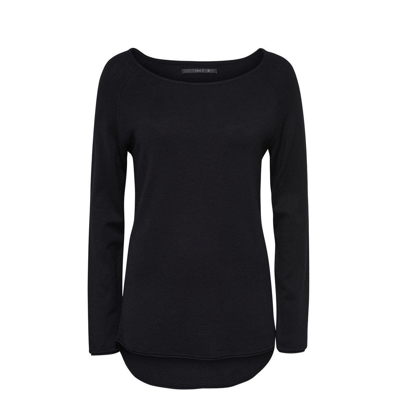 Only Maglia Donna Nero Scollo Tondo Manica Lunga Viscosa Poliammide Primavera Estate WH7_75249_NERO