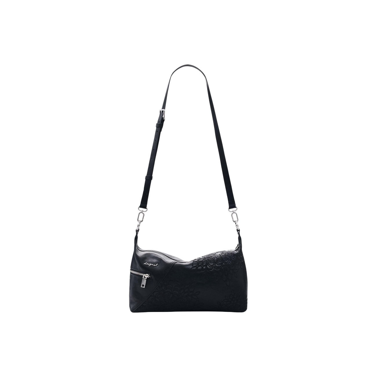 Borsa media con manici intercambiabili, dettagli di charms e ricami di mandala in effetto pelle con tracolla 