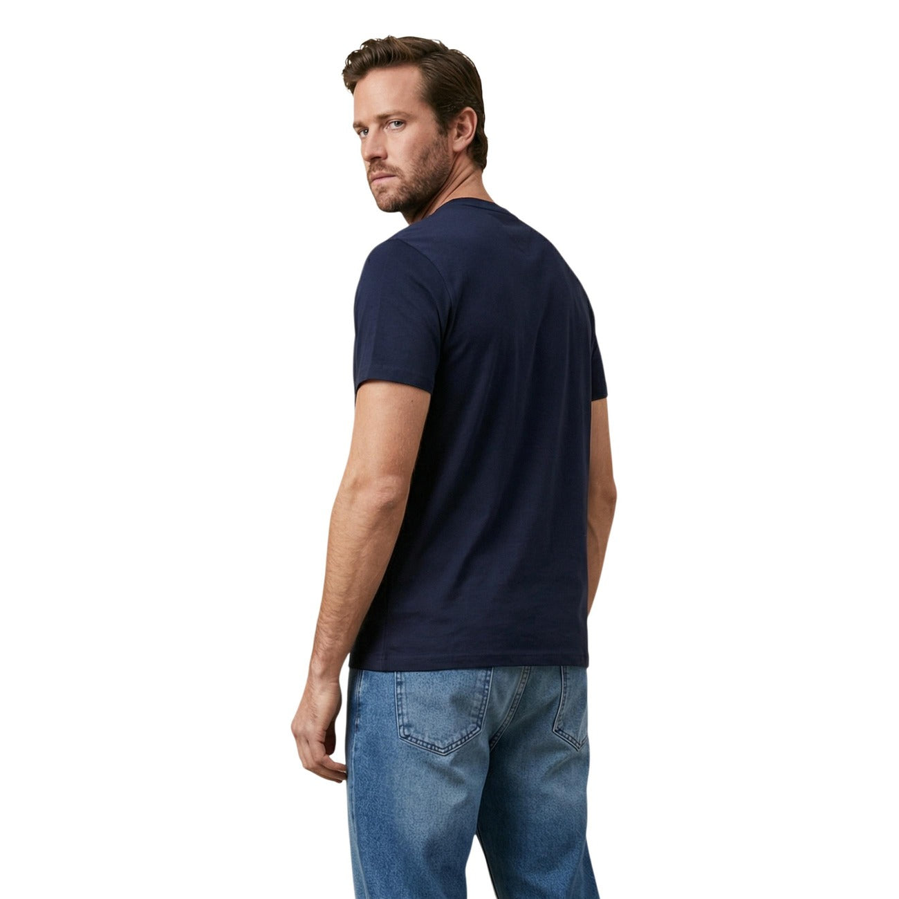 T-shirt uomo Tommy Hilfiger Jeans blu in cotone a maniche corte primavera estate - vista posteriore
