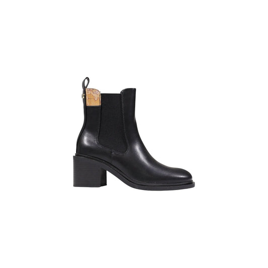 Alviero Martini Prima Classe Stivali Donna Neri con Tacco Largo Punta Tonda in Poliuretano 100% Autunno/Inverno 493102