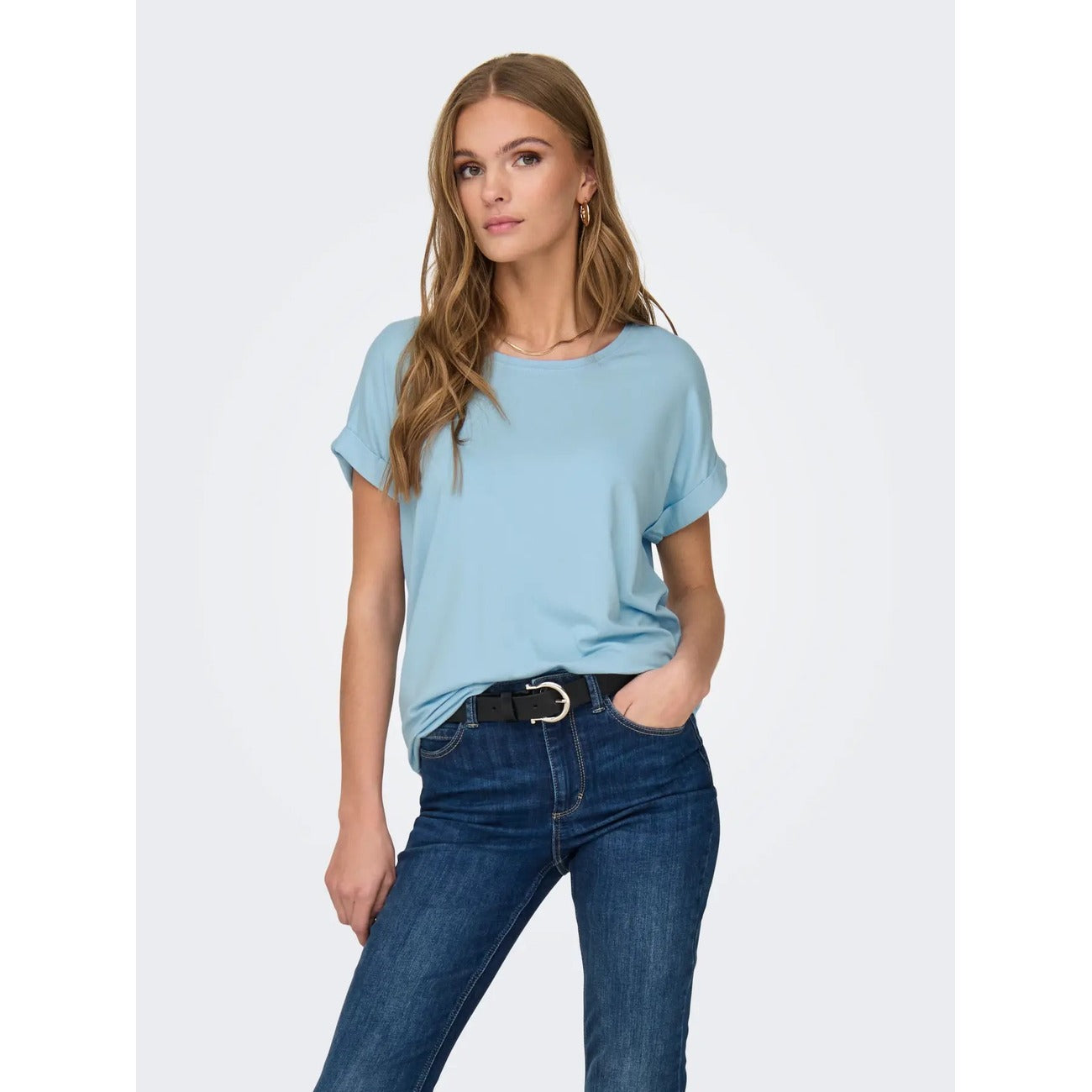Only T-Shirt Donna Bianca Manica Corta Scollo Tondo 75% Viscosa 20% Poliestere 5% Elastan Primavera/Estate 15106662