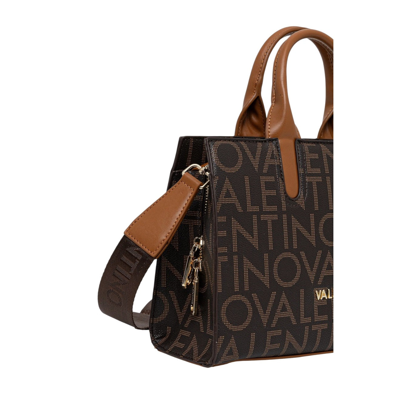 Valentino Bags Borsa Donna Marrone a Mano Tracolla con Cerniera - Borsa Poliuretano Tasca Interna 28.5x19x11.5cm