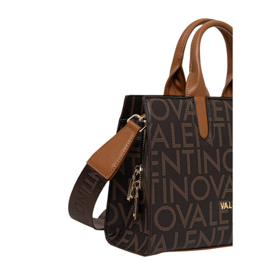 Valentino Bags Borsa Donna Marrone a Mano Tracolla con Cerniera - Borsa Poliuretano Tasca Interna 28.5x19x11.5cm