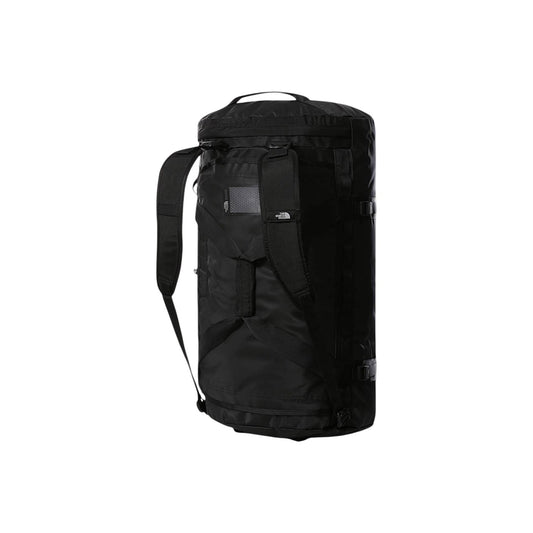 Borsone The North Face Base Camp L; Nero, 100% Riciclato. Capacità 95L, idrorepellente, trasformabile in zaino. Cinghie di compressione e tasche extra. Ideale per viaggi lunghi e attrezzatura sportiva. Vista posteriore 