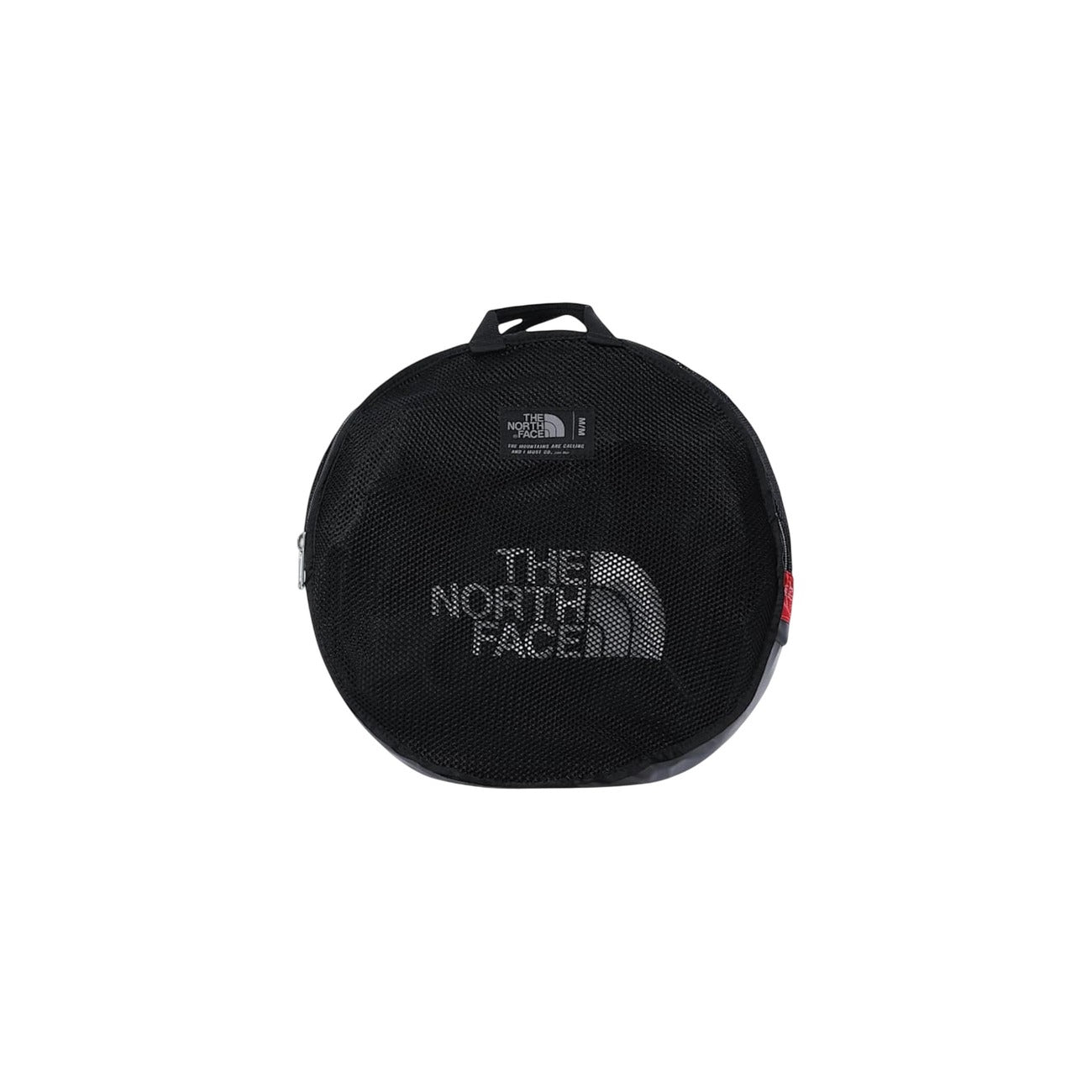 Borsone The North Face Base Camp M; 100% Riciclato. Idrorepellente, convertibile in zaino, cinghie di compressione laterali. Volume 71L, colore nero, stile sportivo 4 stagioni. Vista chiusa 