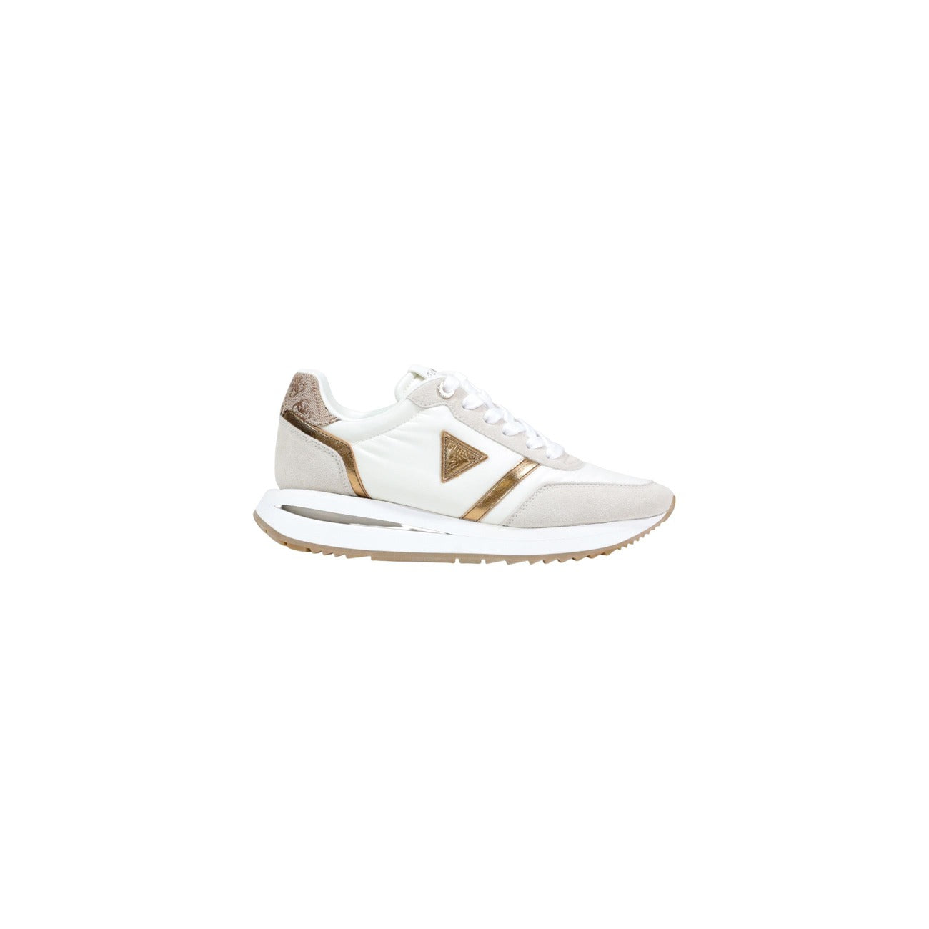 Sneakers Guess donna beige con lacci scarpe basse sportive 80% poliestere 20% poliuretano - vista laterale
