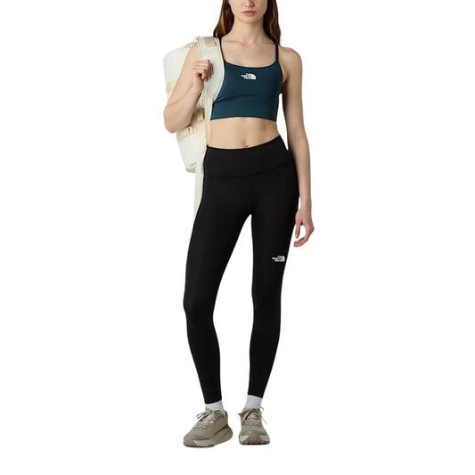 Leggings The North Face Flex donna neri sportivi elasticizzati 77% poliestere 23% elastan - vista frontale indossati da modello
