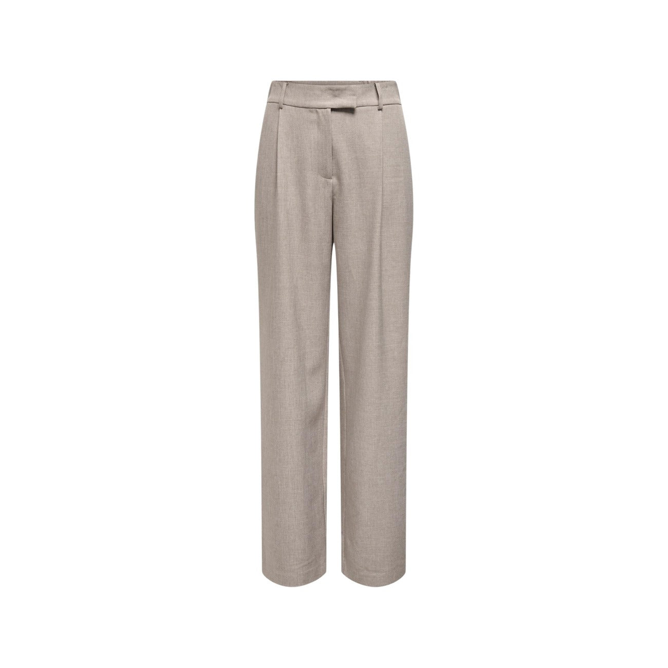 Pantaloni Only donna grigio beige chiusura con cerniera 93% poliestere 3% elastan - vista frontale

