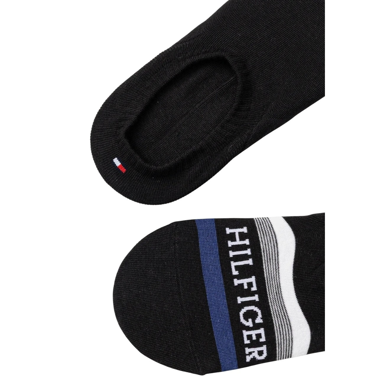 Pack 2 Paia Fantasmini Tommy Hilfiger; Nero. 65% Cotone, 33% Poliammide, 2% Elastan. Punta e retro rinforzati, cuciture piatte, traspiranti. Stile casual premium. Vista frontale 