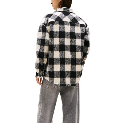 Tommy Hilfiger Jeans Giacca Uomo Nera a Quadri con Bottoni - Giacca Poliestere Maniche Lunghe Colletto Classico