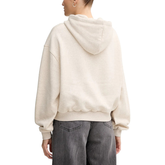 Tommy Hilfiger Women's Beige Hoodie - Organic Cotton Long Sleeve Sweatshirt