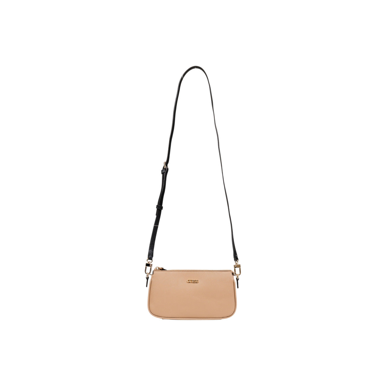 Guess Borsa Donna Beige a Tracolla con Cerniera Tasche Interne - Borsa Poliuretano 24x5x1.5cm