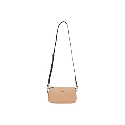 Guess Borsa Donna Beige a Tracolla con Cerniera Tasche Interne - Borsa Poliuretano 24x5x1.5cm