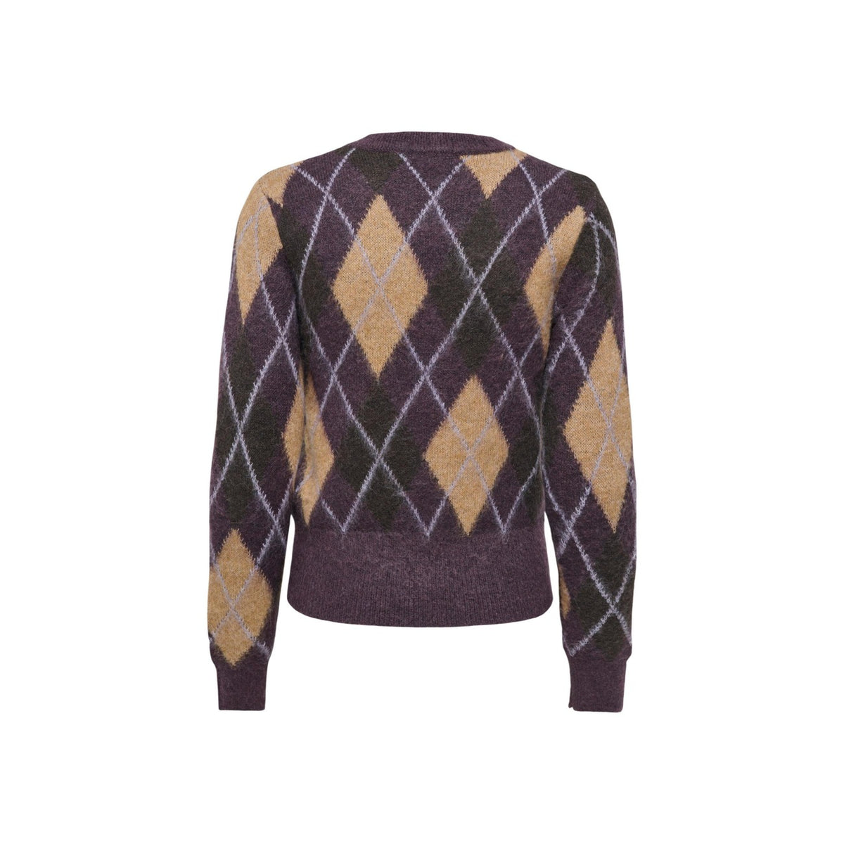 Pullover donna Jacqueline De Yong viola marrone – Maglia paricollo geometrica 15385711.